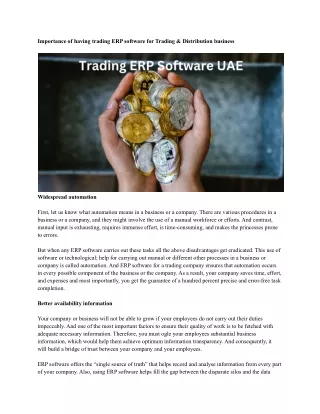 importance of having trading erp software