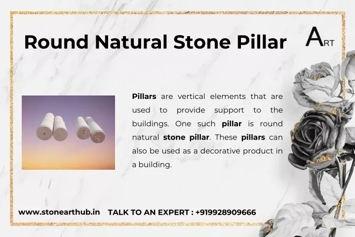 round natural stone pillar
