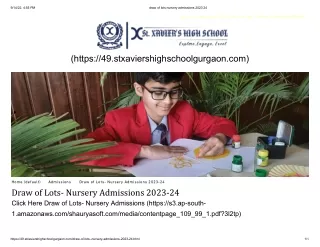 draw of lots nursery admissions 2023 24- St Xaviers School Gurgaon