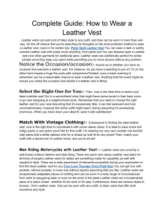 complete guide how to wear a leather vest