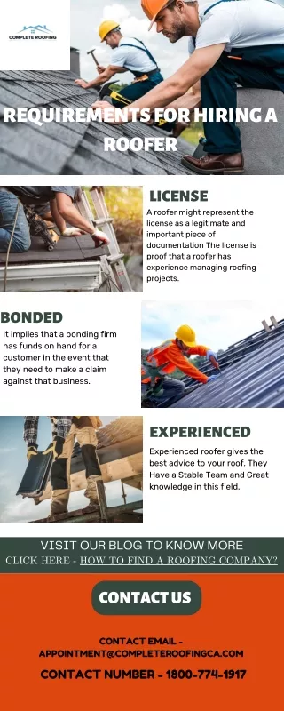 Requirements For Hiring A Roofer