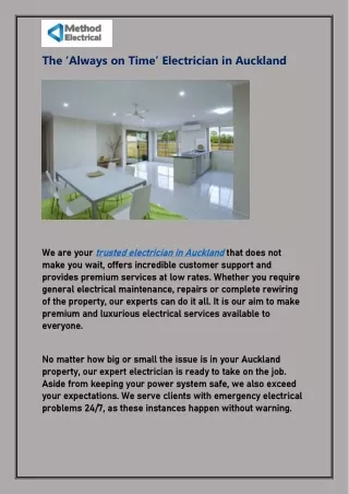 the always on time electrician in auckland