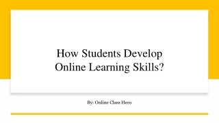 how students develop online learning skills