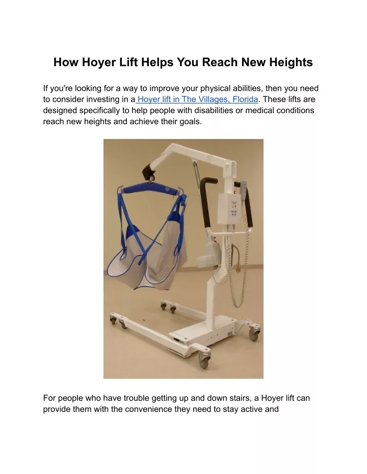 how hoyer lift helps you reach new heights