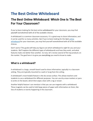 The Best Online Whiteboard