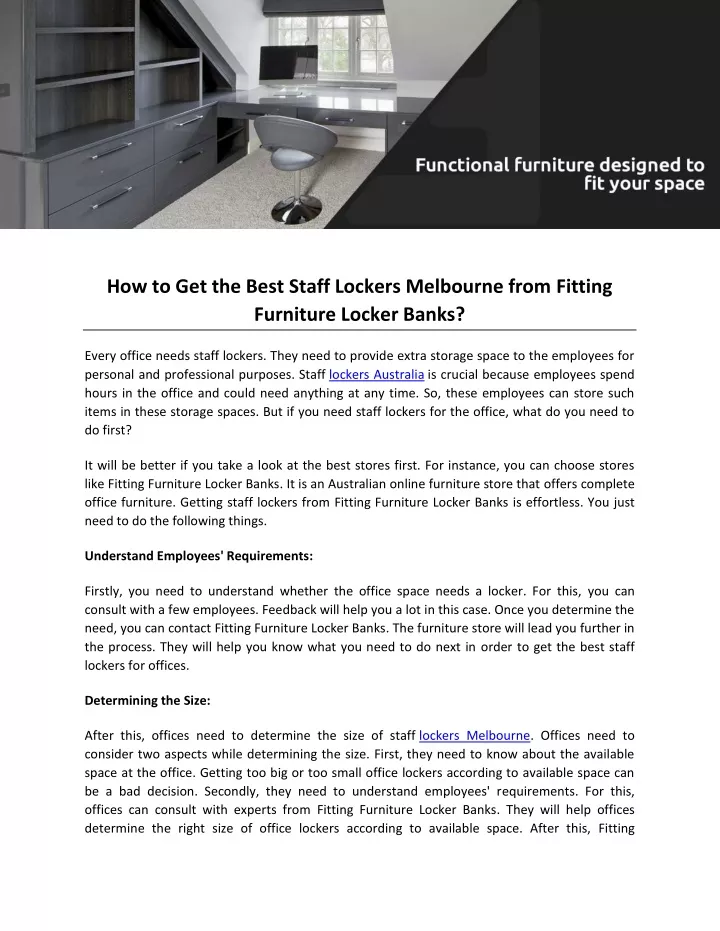 how to get the best staff lockers melbourne from