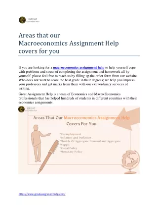 areas that our macroeconomics assignment help
