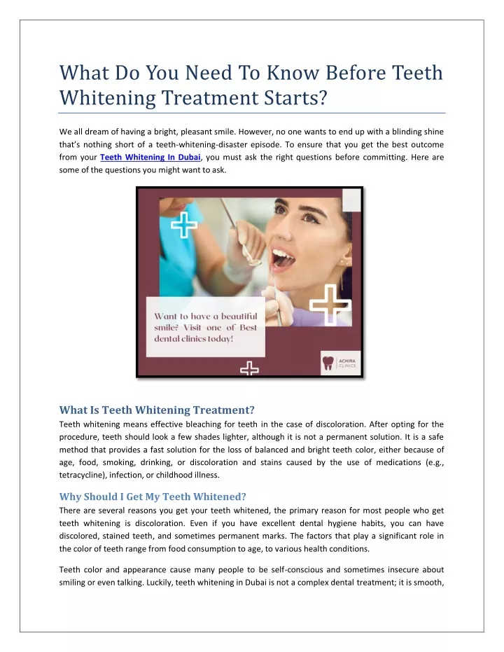 what do you need to know before teeth whitening