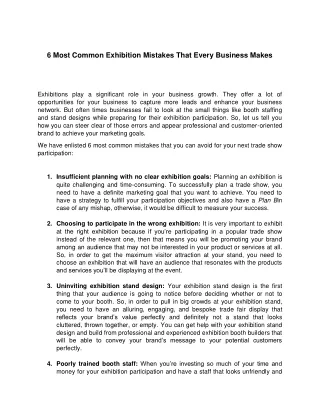Provide Immersive Experiences for your Audience with the Best Exhibition Stands