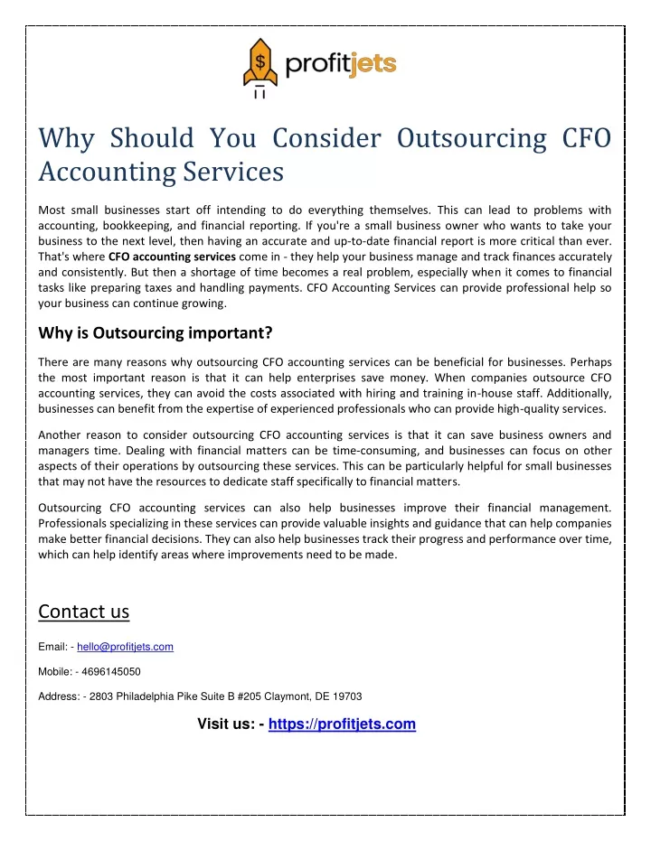 why should you consider outsourcing