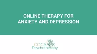 Online Therapy for Anxiety and Depression