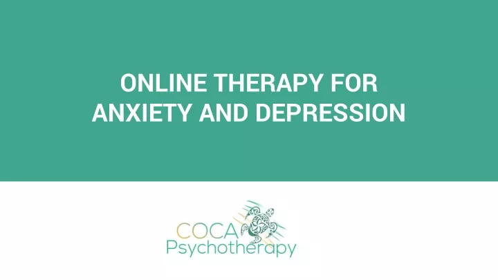online therapy for anxiety and depression