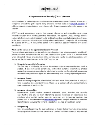 5 Step Operational Security (OPSEC) Process