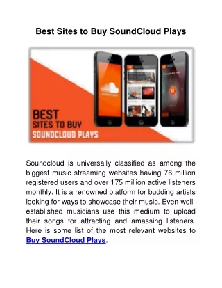 Best Sites to Buy SoundCloud Plays