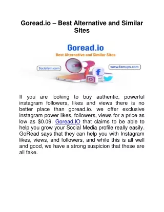 Goread.io – Best Alternative and Similar Sites