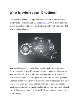 what is cyberspace driveittech