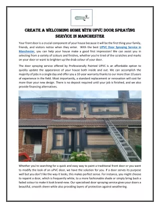 create a welcoming home with upvc door spraying