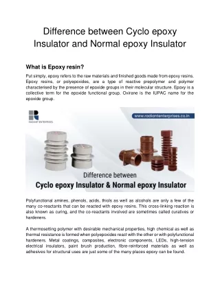 difference between cyclo epoxy insulator
