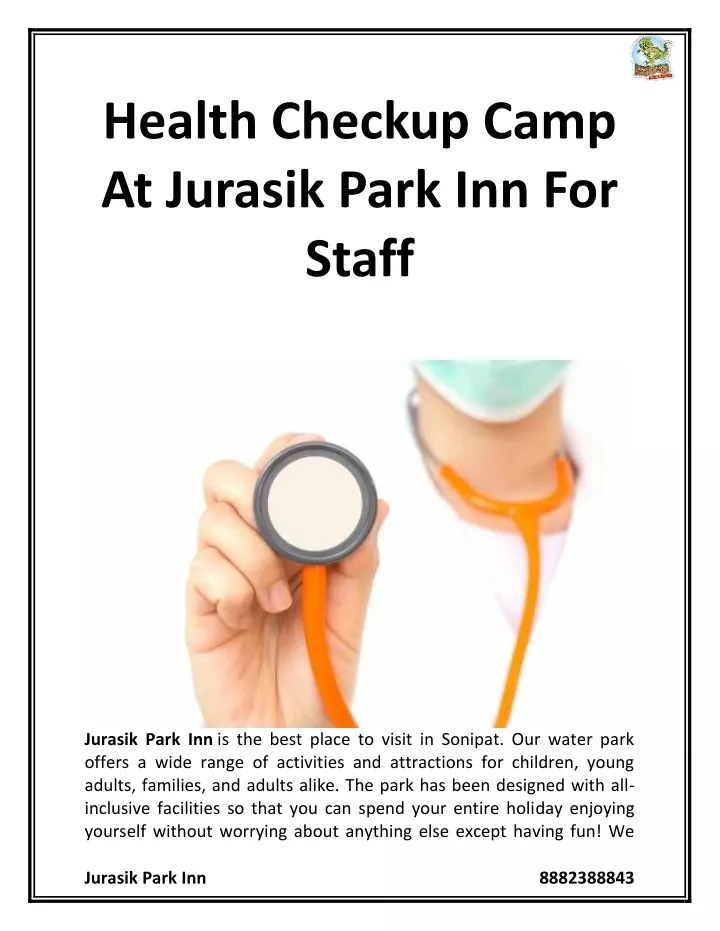 health checkup camp at jurasik park inn for staff