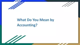 what do you mean by accounting