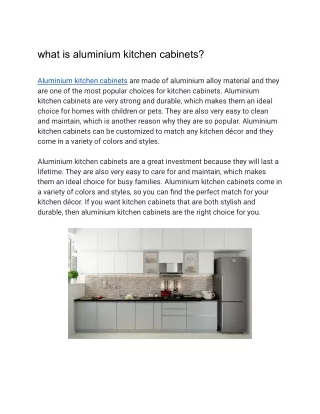 Best Aluminium Kitchen Cabinet in Malaysia 2022