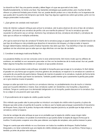 Trucos para abrir una cerradura sin llave