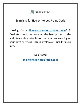 Searching for Hooray Heroes Promo Code