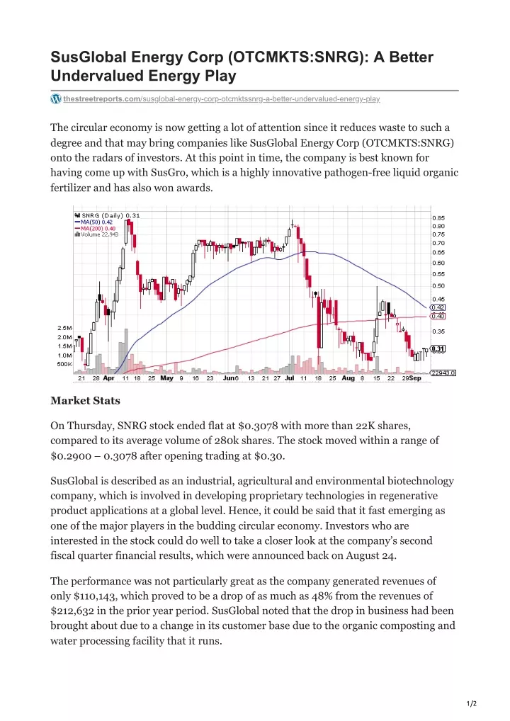 susglobal energy corp otcmkts snrg a better