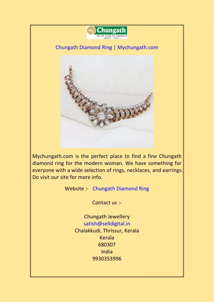 chungath diamond ring mychungath com