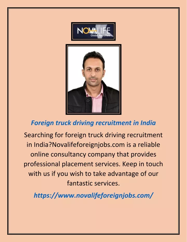 foreign truck driving recruitment in india