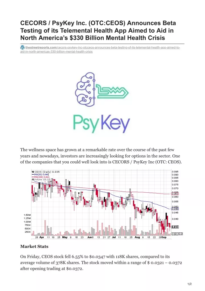 cecors psykey inc otc ceos announces beta testing