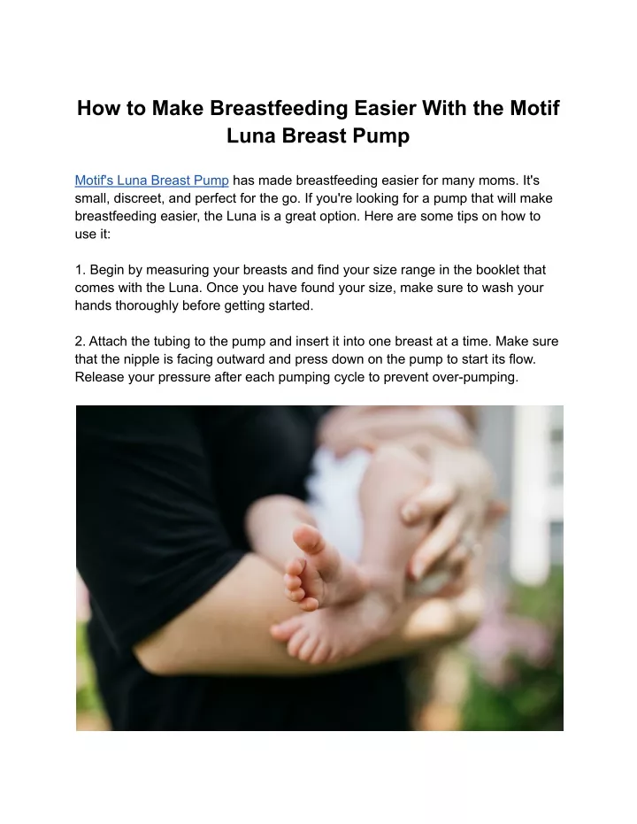 how to make breastfeeding easier with the motif