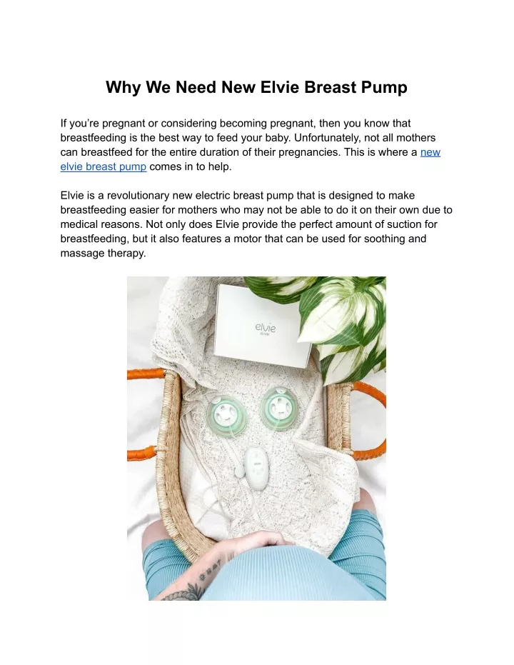 why we need new elvie breast pump