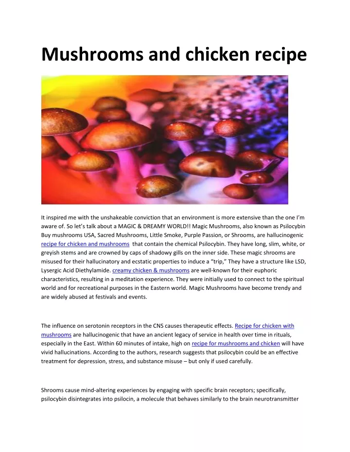 mushrooms and chicken recipe