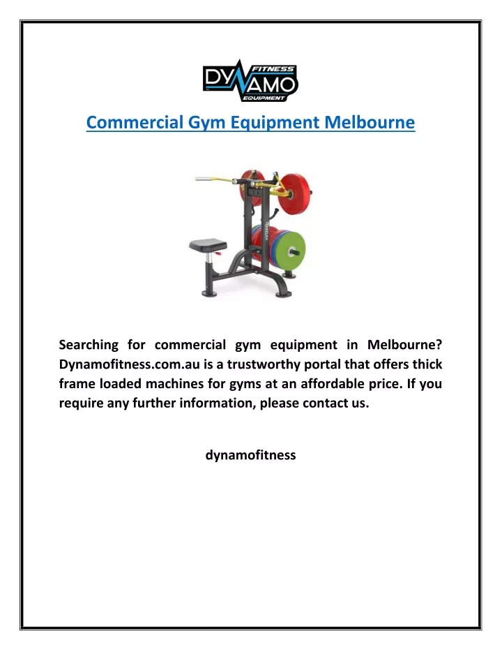 commercial gym equipment melbourne