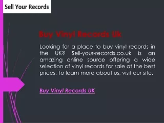 Buy Vinyl Records Uk  Sell-your-records.co.uk