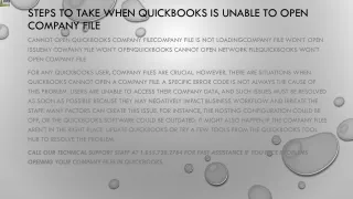 steps to take when quickbooks is unable to open company file