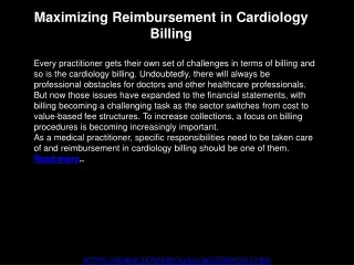 maximizing reimbursement in cardiology billing