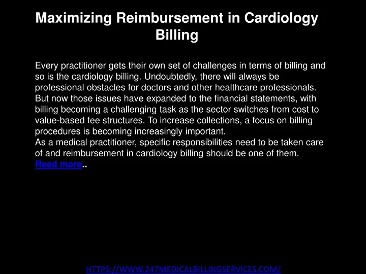 maximizing reimbursement in cardiology billing
