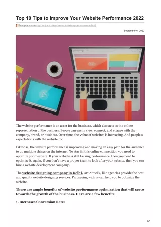 top 10 tips to improve your website performance