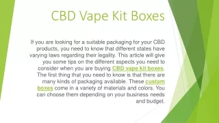 CBD Vape Kit Boxes