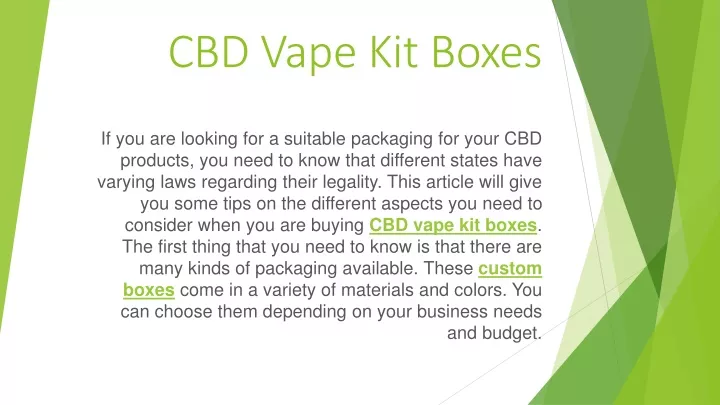 cbd vape kit boxes