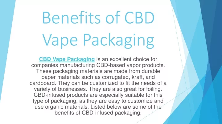 benefits of cbd vape packaging