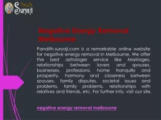 Negative Energy Removal Melbourne  Pandith-suryaji.com