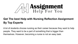 get the best help with nursing reflection