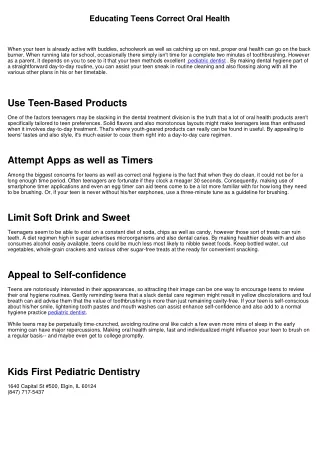 Showing Teenagers Appropriate Dental Hygiene