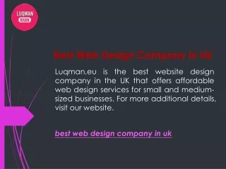 best web design company in uk