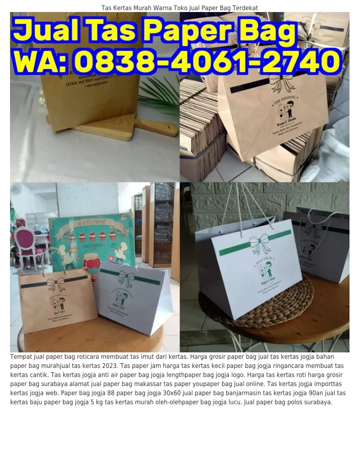 tas kertas murah warna toko jual paper