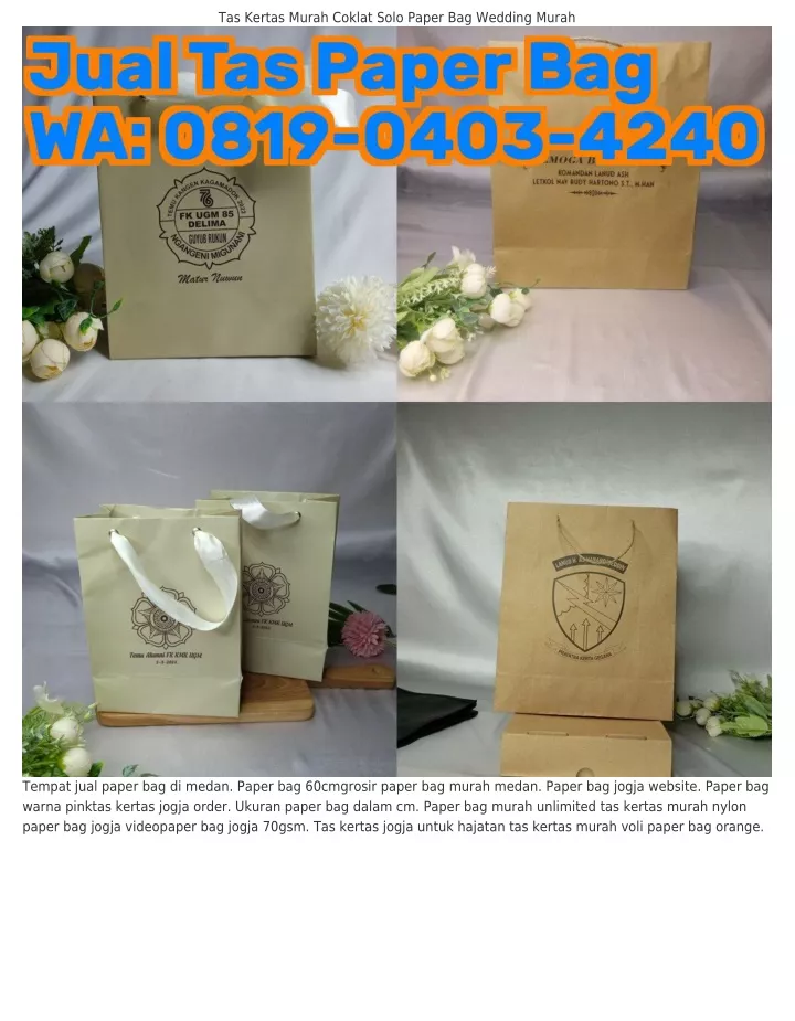 tas kertas murah coklat solo paper bag wedding