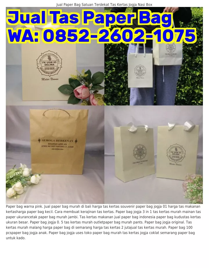 jual paper bag satuan terdekat tas kertas jogja